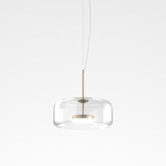 Vistosi Jube Lámpara Colgante de Cristal Transparente y Acabado Oro Mate