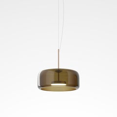 Vistosi Jube Pendant Light in Burned Earth Transparent Glass & Matt Gold Finish