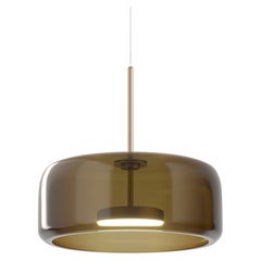Vistosi Jube Pendelleuchte aus transparentem Glas mit gebrannter Erde und mattgoldener Oberfläche