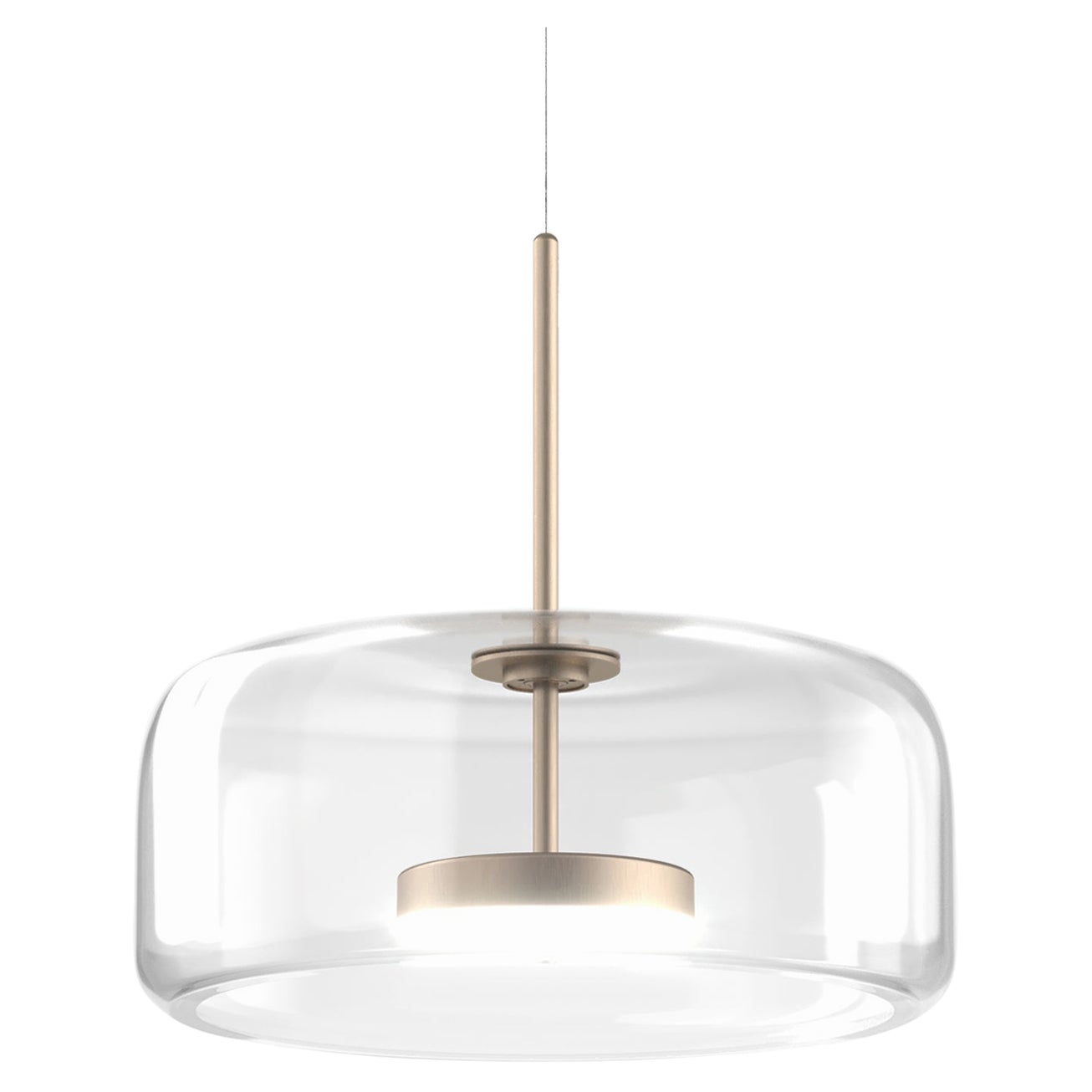 Vistosi Jube Lámpara Colgante de Cristal Transparente y Acabado Oro Mate