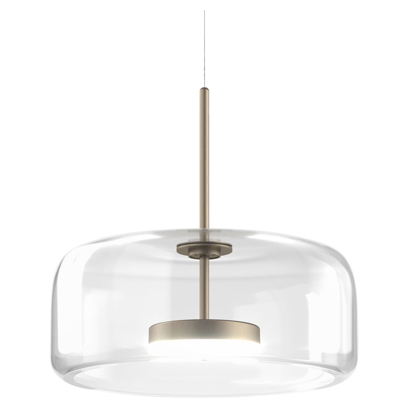 Vistosi Jube Lámpara Colgante de Cristal Transparente y Acabado Acero Mate en venta