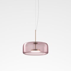 Vistosi Jube Pendant Light in Light Amethyst Transparent Glass, Matt Gold Finish