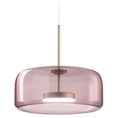 Lampe à suspension Vistosi Jube en verre transparent améthyste claire, finition or mat