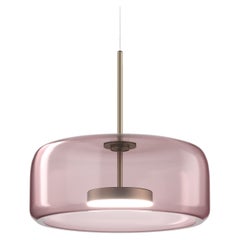 Lampe à suspension Vistosi Jube en verre transparent améthyste claire finition acier mat