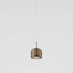 Vistosi Pendant Light in Burned Earth Transparent Glass And Matt Steel Finish