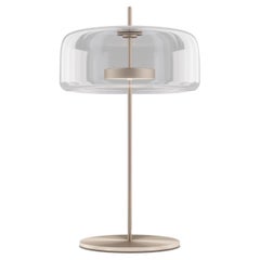 Lampe de bureau Vistosi Jube en verre transparent et finition or mat