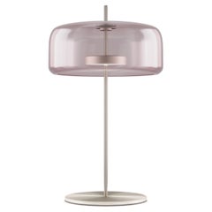 Vistosi Jube Table Lamp in Light Amethyst Transparent Glass & Matt Steel Finish