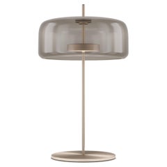 Vistosi Jube Table Lamp in Smoky Transparent Glass And Matt Gold Finish