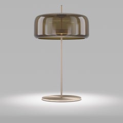 Vistosi Jube Table Lamp in Burned Earth Transparent Glass And Matt Gold Finish