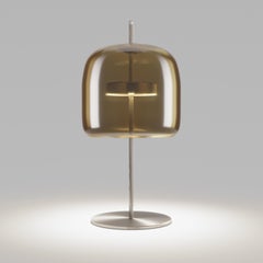 Vistosi Jube Table Lamp in Burned Earth Transparent Glass And Matt Steel Finish