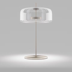 Lampada da tavolo Vistosi Jube in vetro trasparente e acciaio opaco