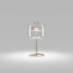 Lampada da tavolo Vistosi Jube in vetro trasparente e acciaio opaco