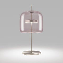 Vistosi Jube Table Lamp in Light Amethyst Transparent Glass & Matt Steel Finish