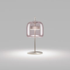 Vistosi Jube Table Lamp in Light Amethyst Transparent Glass & Matt Steel Finish