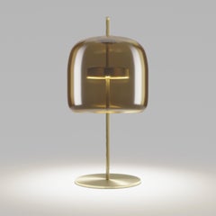 Lampada da tavolo Vistosi Jube in vetro trasparente terra bruciata e finitura oro opaco