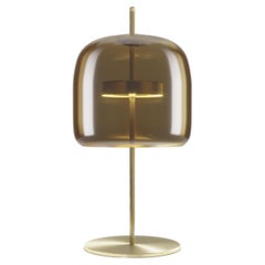 Vistosi Jube Table Lamp P in Burned Earth Transparent with Matt Gold Finish