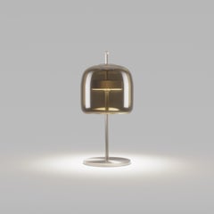 Vistosi Jube Table Lamp in Burned Earth Transparent Glass And Matt Steel Finish
