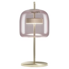 Lampe de bureau Vistosi Jube en verre transparent améthyste claire et finition or mat