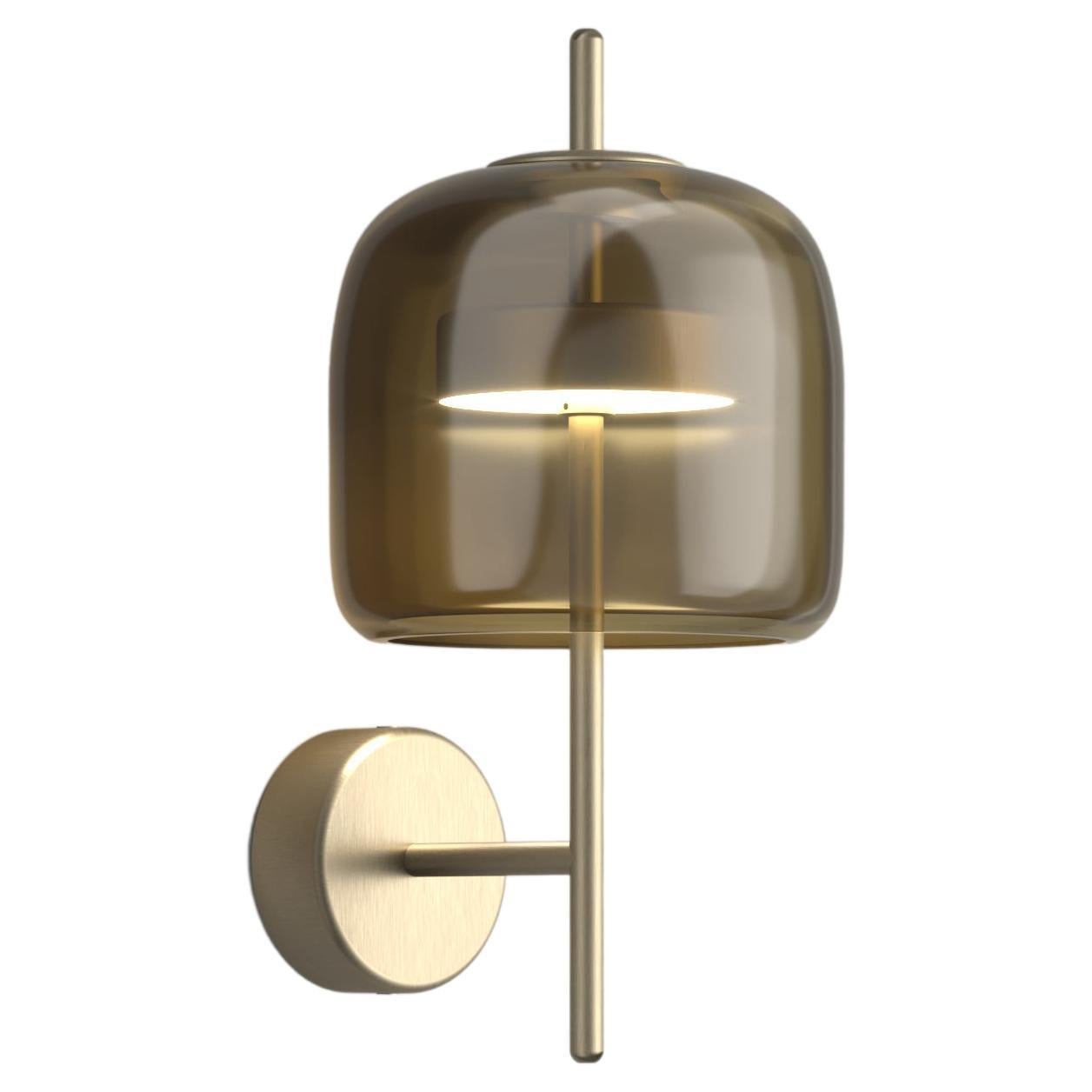 Vistosi Jube Wall Sconce in Burned Earth Transparent with Matt Gold Finish For Sale