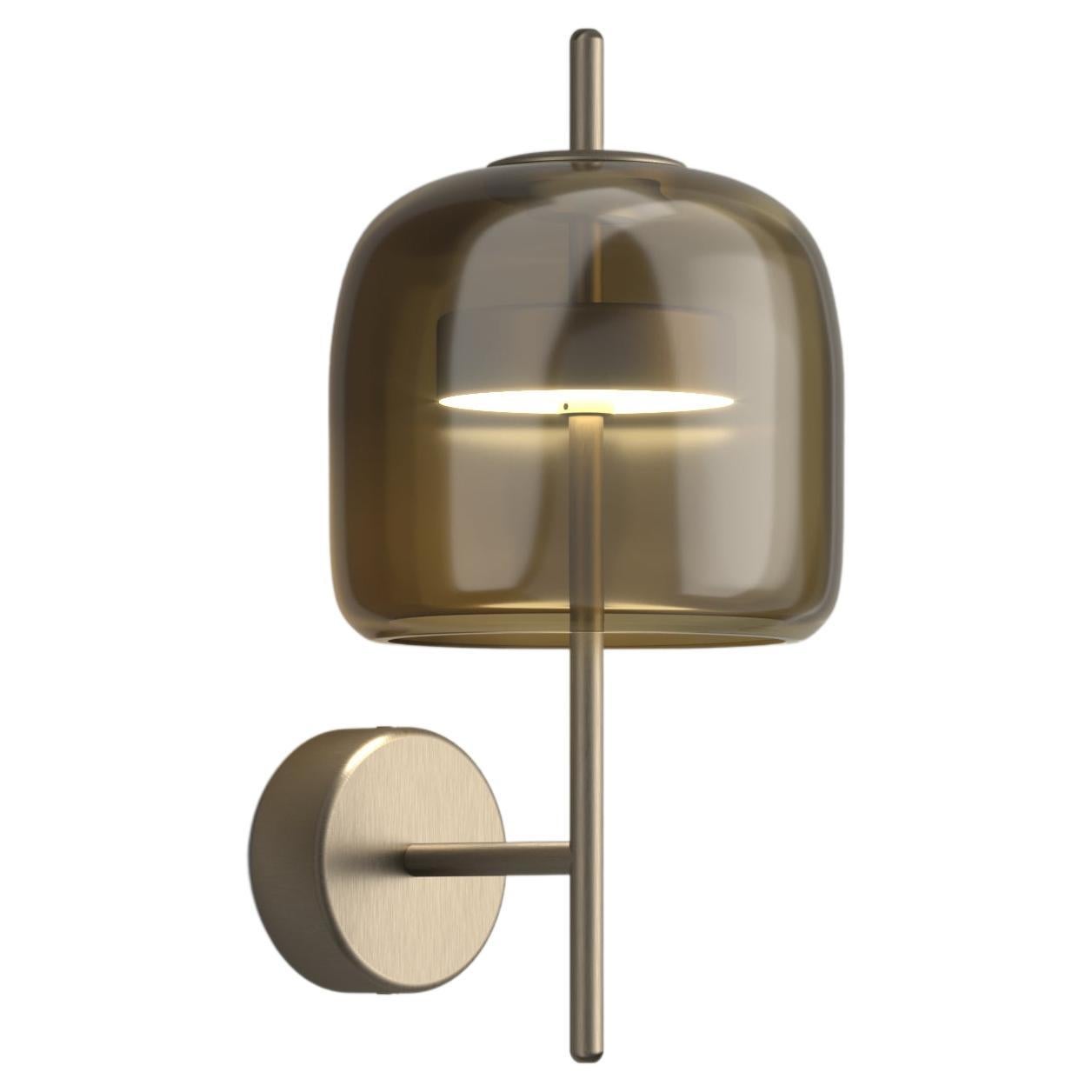 Vistosi Jube Wall Sconce in Burned Earth Transparent with Matt Steel Finish For Sale