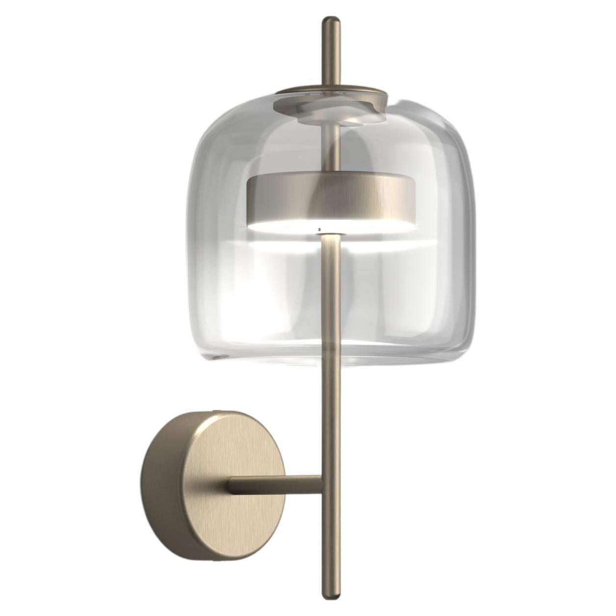 Vistosi Jube Wall Sconce in Crystal Transparent with Matt Steel Finish For Sale
