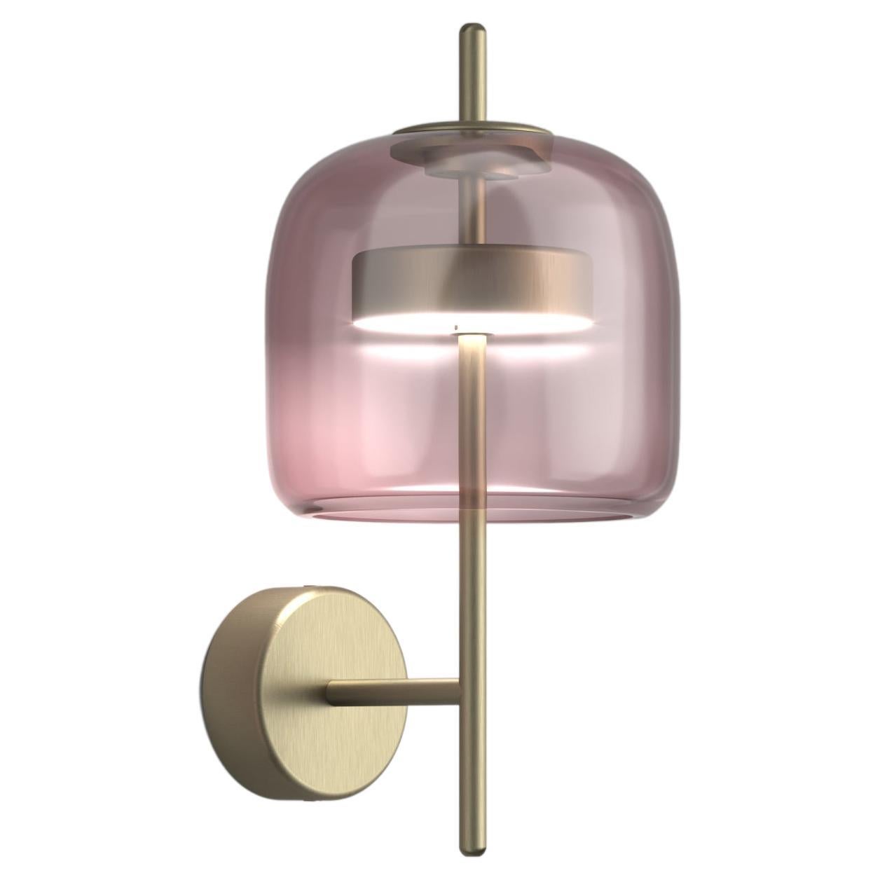 Vistosi Jube Wall Sconce in Light Amethyst Transparent with Matt Gold Finish For Sale