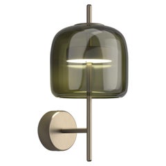 Vistosi Jube Wall Sconce in Old Green Transparent with Matt Steel Finish