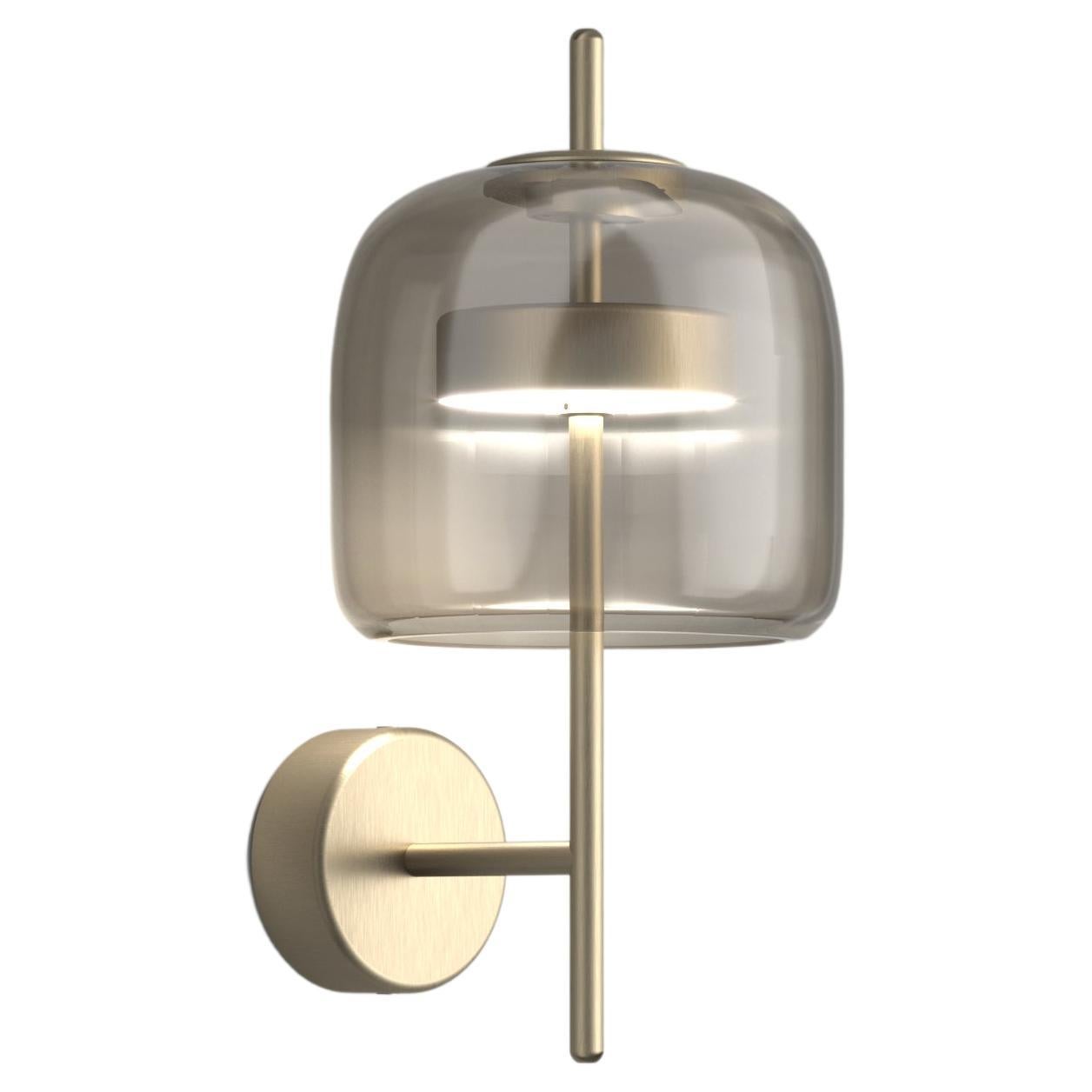 Vistosi Jube Wall Sconce in Smoky Transparent with Matt Gold Finish