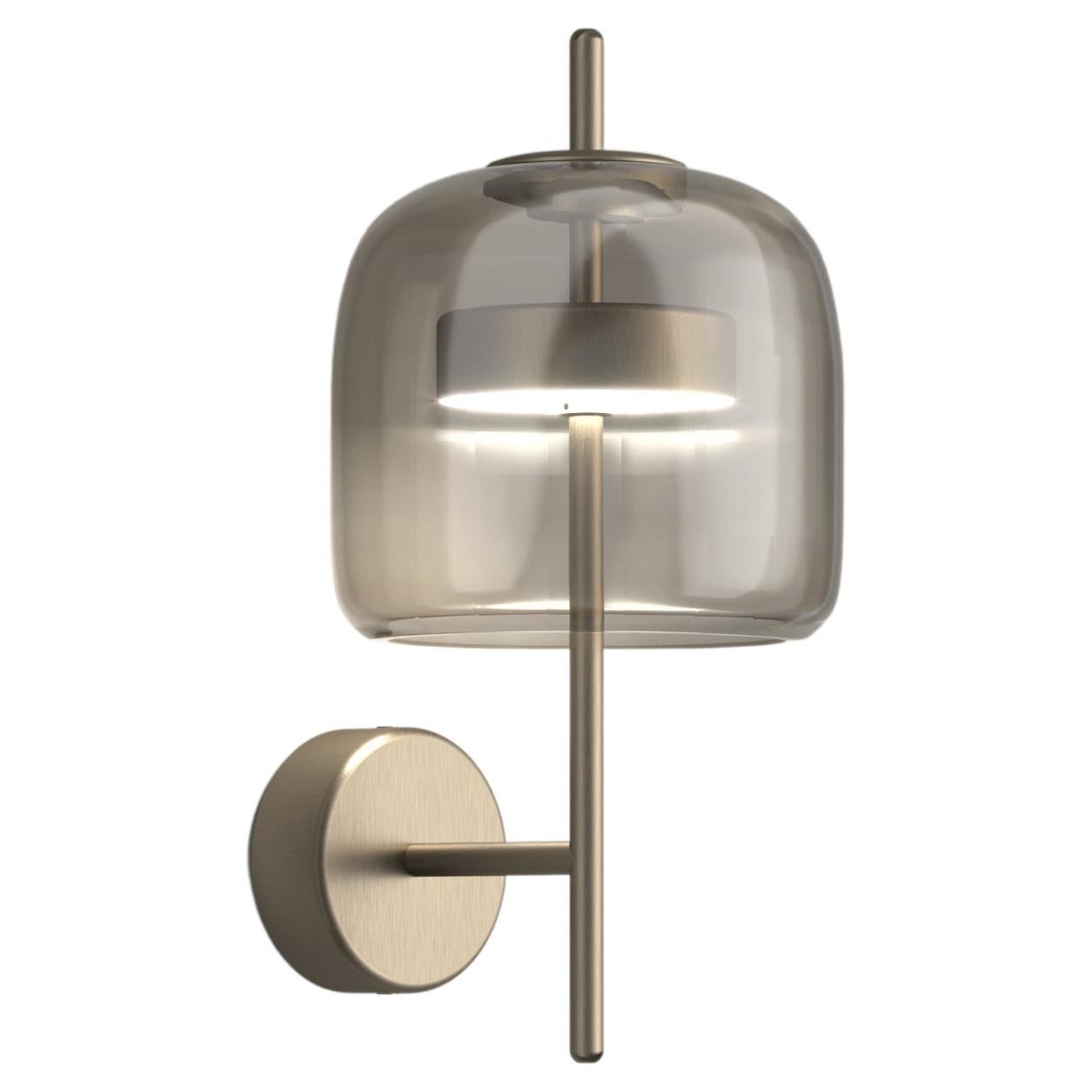 Vistosi Jube Wall Sconce in Smoky Transparent with Matt Steel Finish For Sale