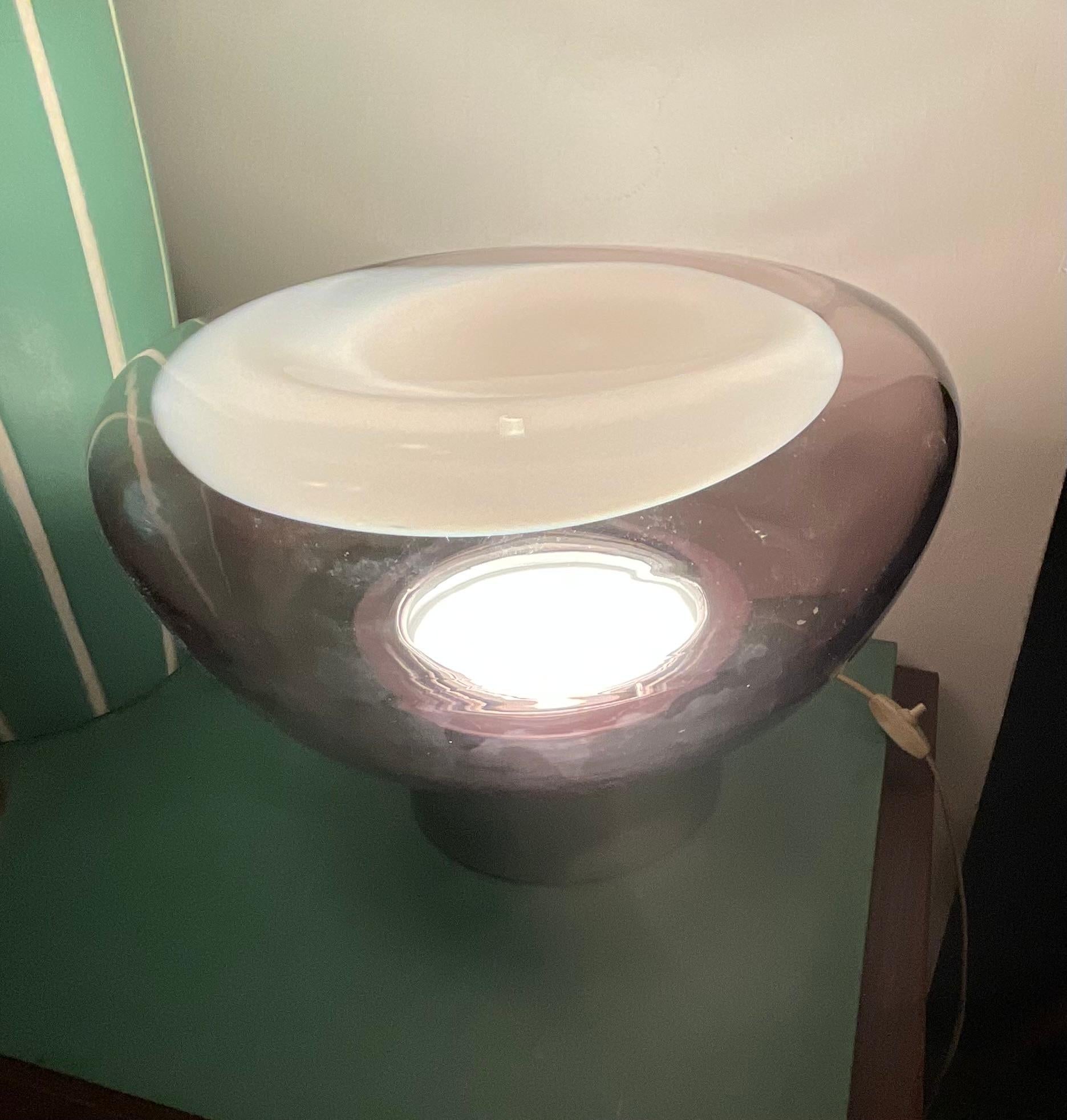 VISTOSI- Lampe en verre de Murano et base en acier - Made in. Italie 1970 en vente 7