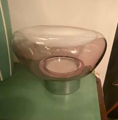 VISTOSI- Murano glass lamp and steel base - Made in. Italy 1970