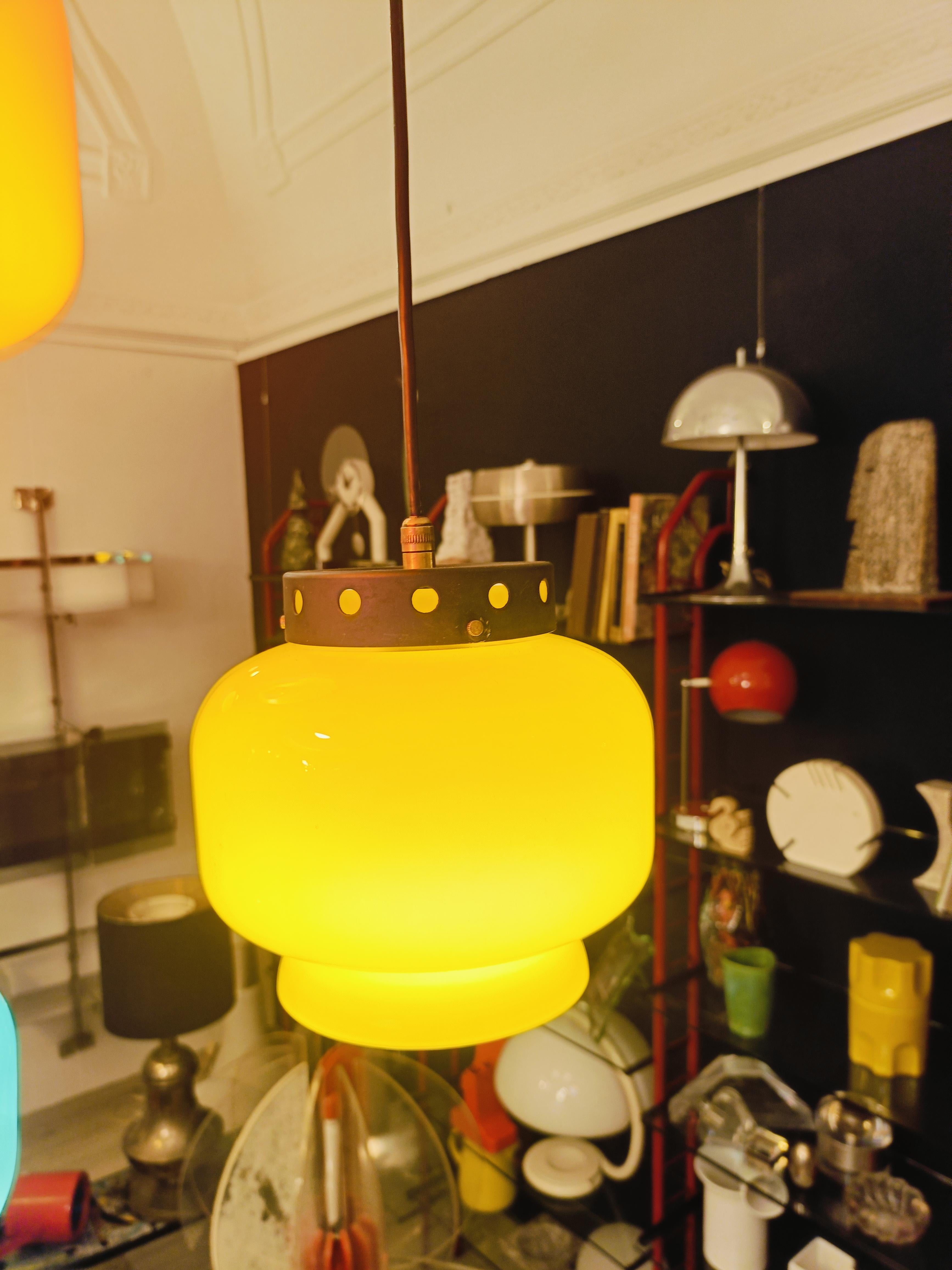 Vistosi Lampadario a Elementi Pendenti in Vetro Colorato, Italia 1960s in vendita 2