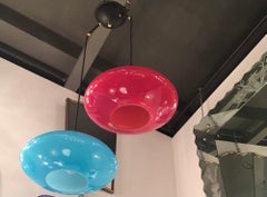 Vistosi Lampadario Murano Glass Ottone 1955 Italy