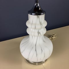 Vistosi Large and Unusually Shaped Glass and Chrome Midcentury Lamp