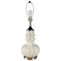 Vistosi Large and Unusually Shaped Glass and Chrome Midcentury Lamp