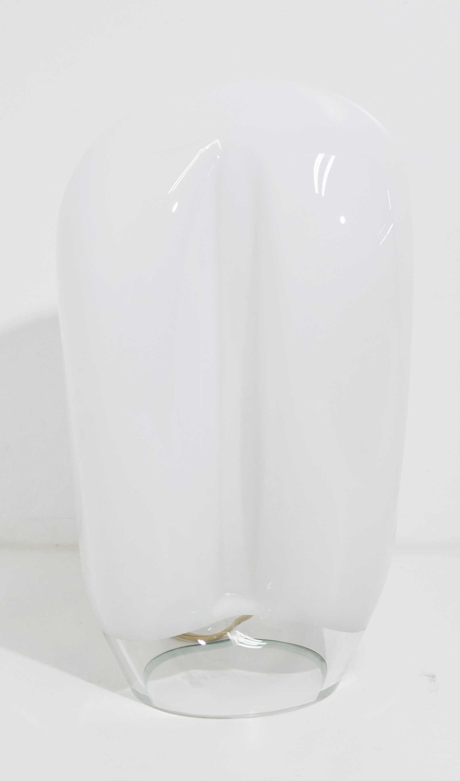 Italian Vistosi Large Balloon Form White Glass Table Lamp For Sale