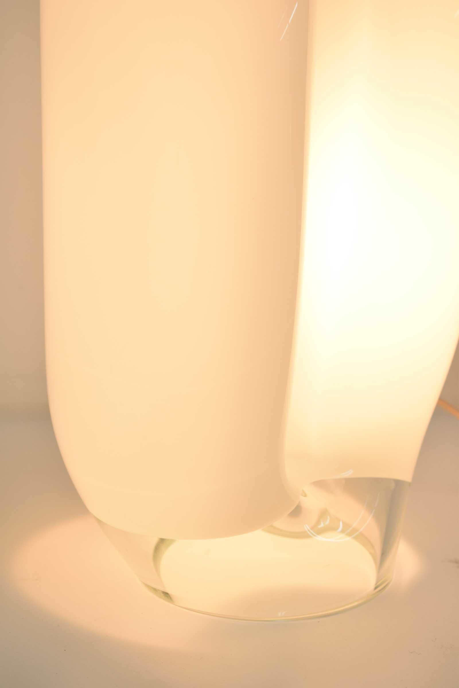 Vistosi Large Balloon Form White Glass Table Lamp For Sale 1