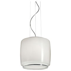 Grande lampe à suspension Bot Vistosi en verre blanc
