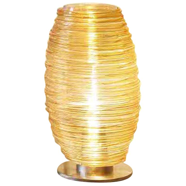 Vistosi Large Damasco Table Lamp in Transparent Topaz by Paolo Crepax For Sale