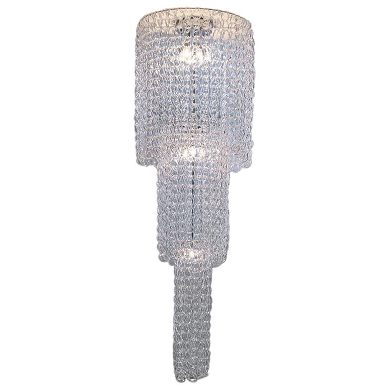 Vistosi Large Giogali PL CA1 Chandelier in Crystal & Chrome by Angelo Mangiarott