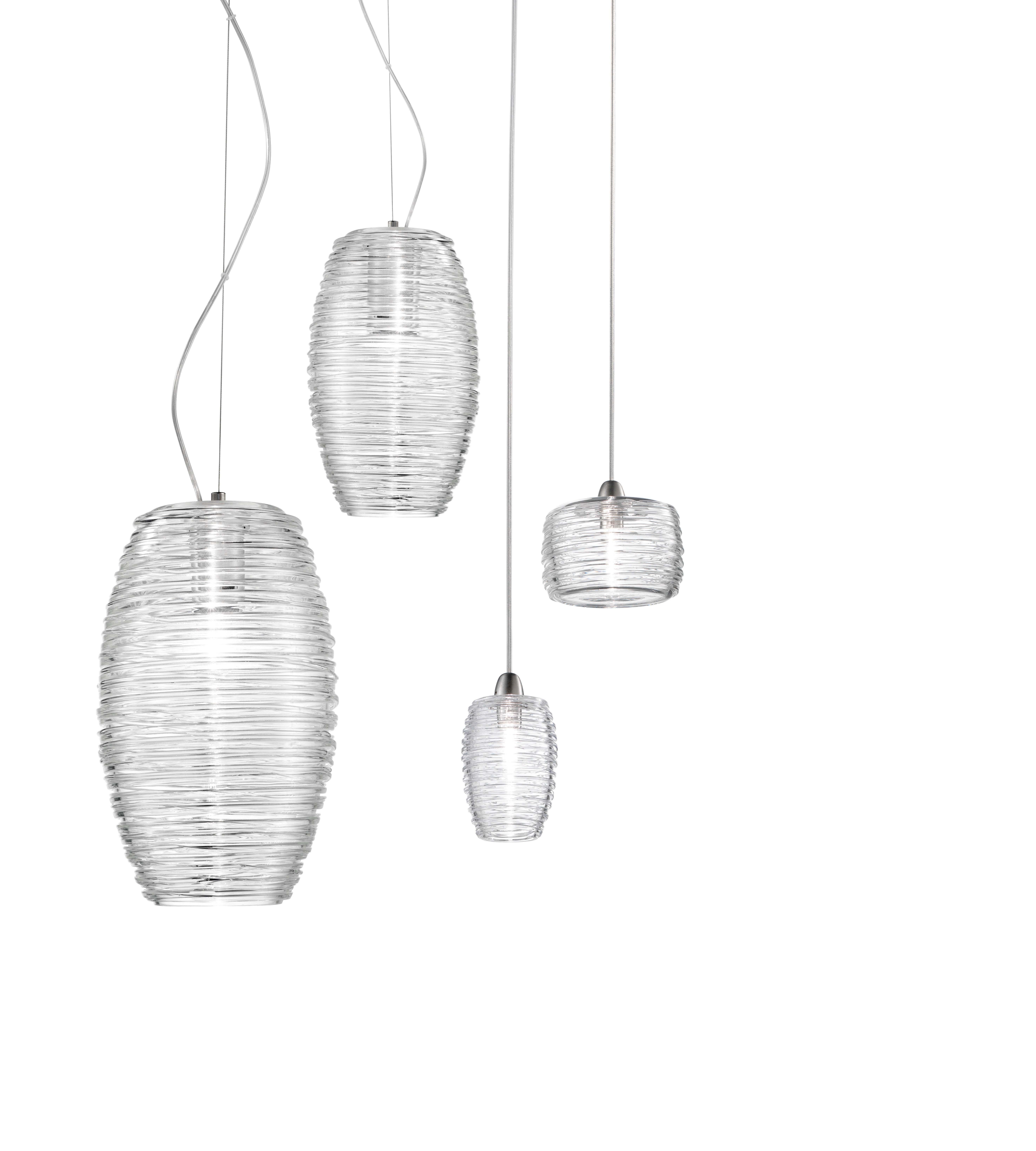 Modern Vistosi Damasco Large LED Suspension Light in Murano Blown Glass For Sale