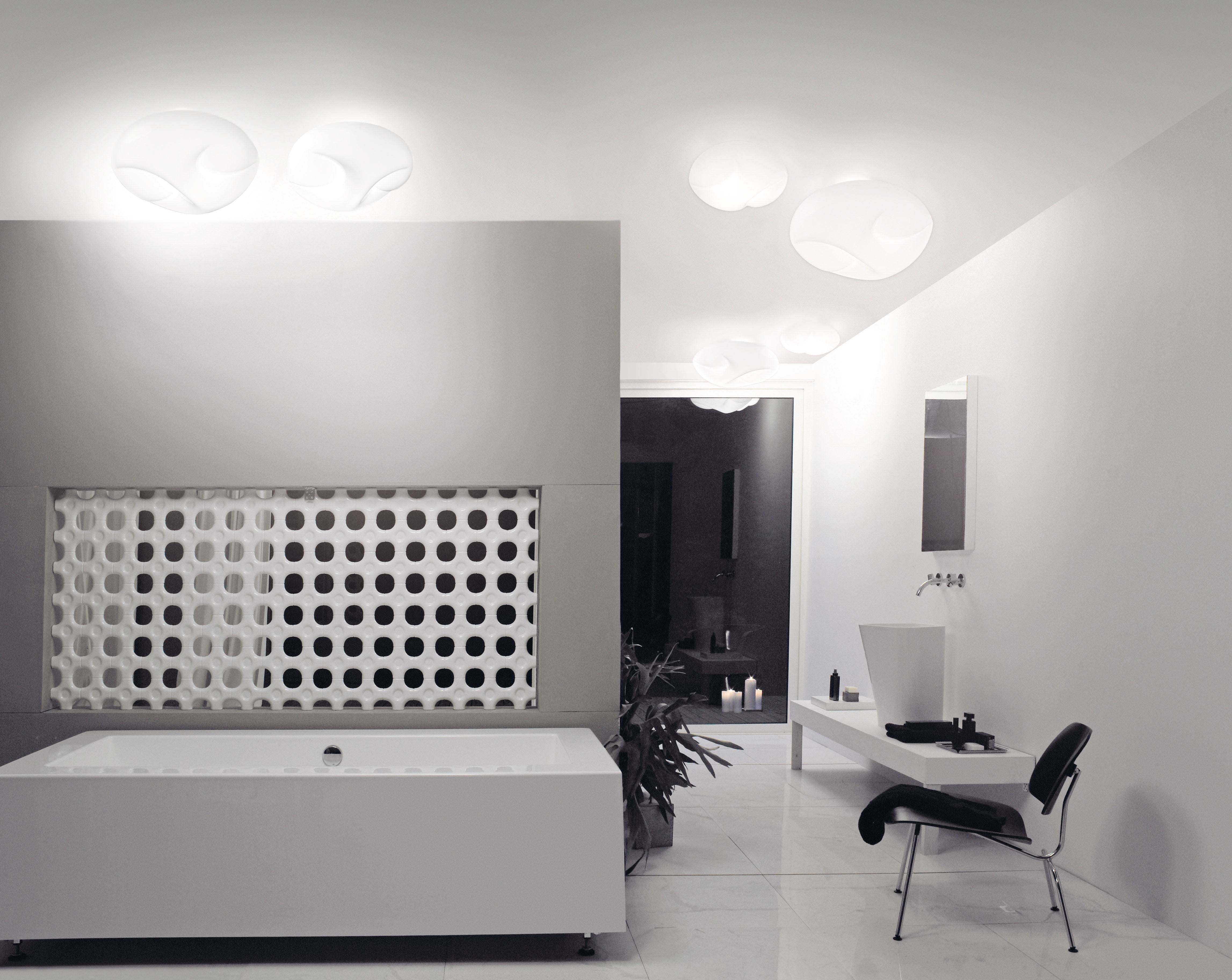 Italian Vistosi Large LED Munega Table Lamp in White by Luciano Vistosi