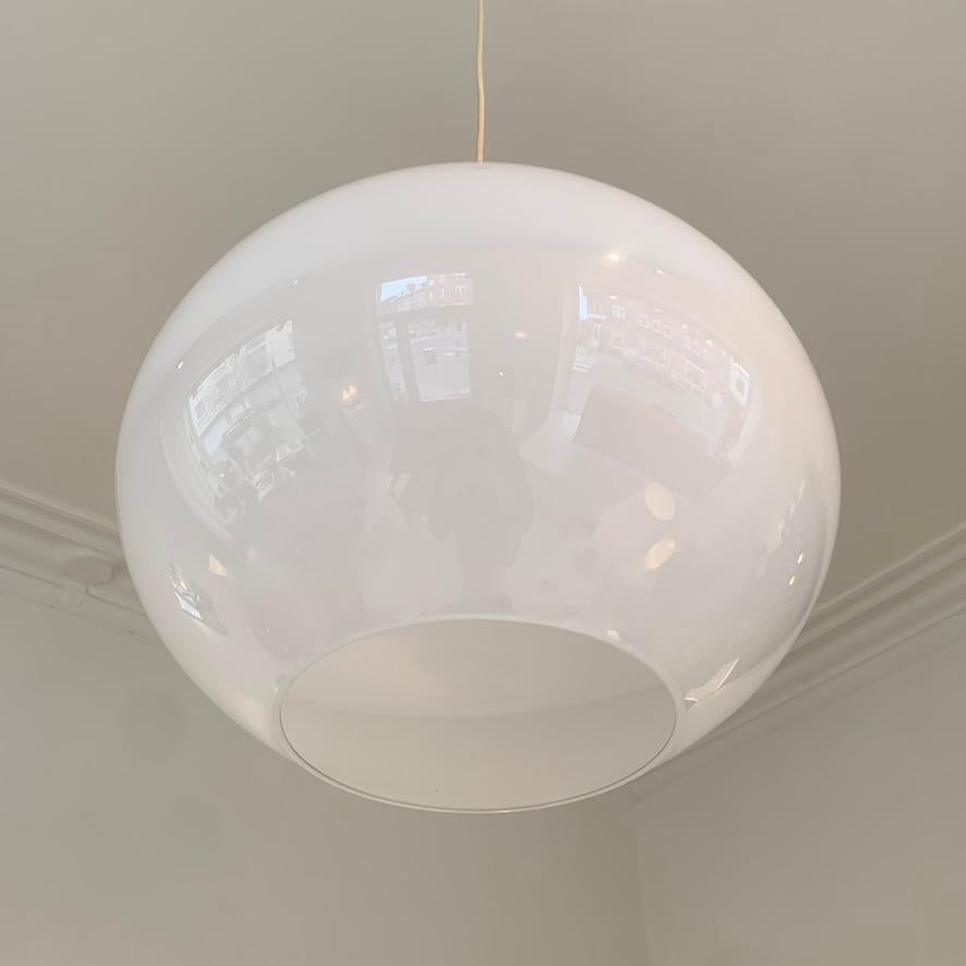 Murano Glass Vistosi Large Onion Shaped Pendant Lamp, circa 1960, Italy. For Sale