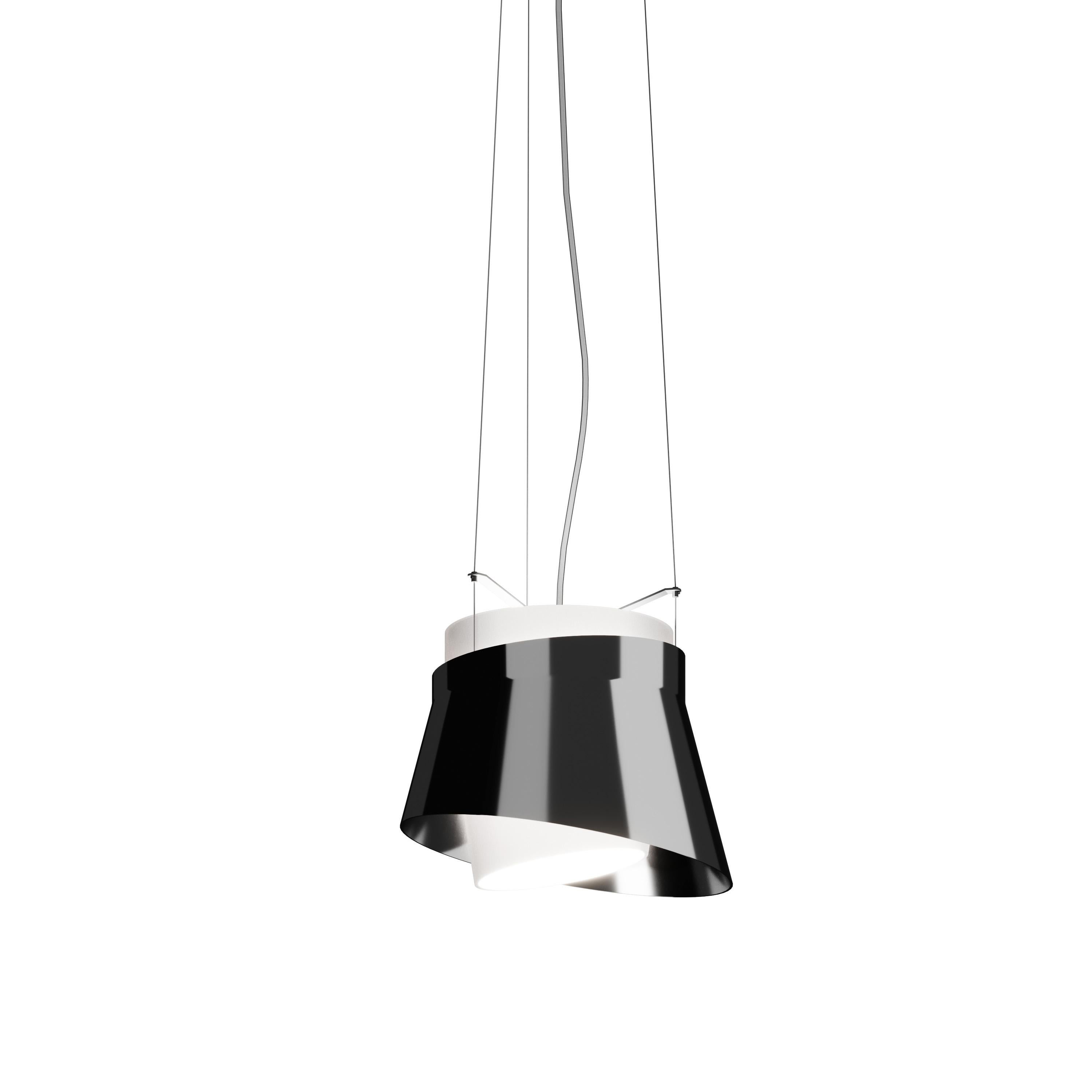 Moderne Vistosi Aria Pendant Light in Silver Glass (lumière suspendue en verre argenté) en vente