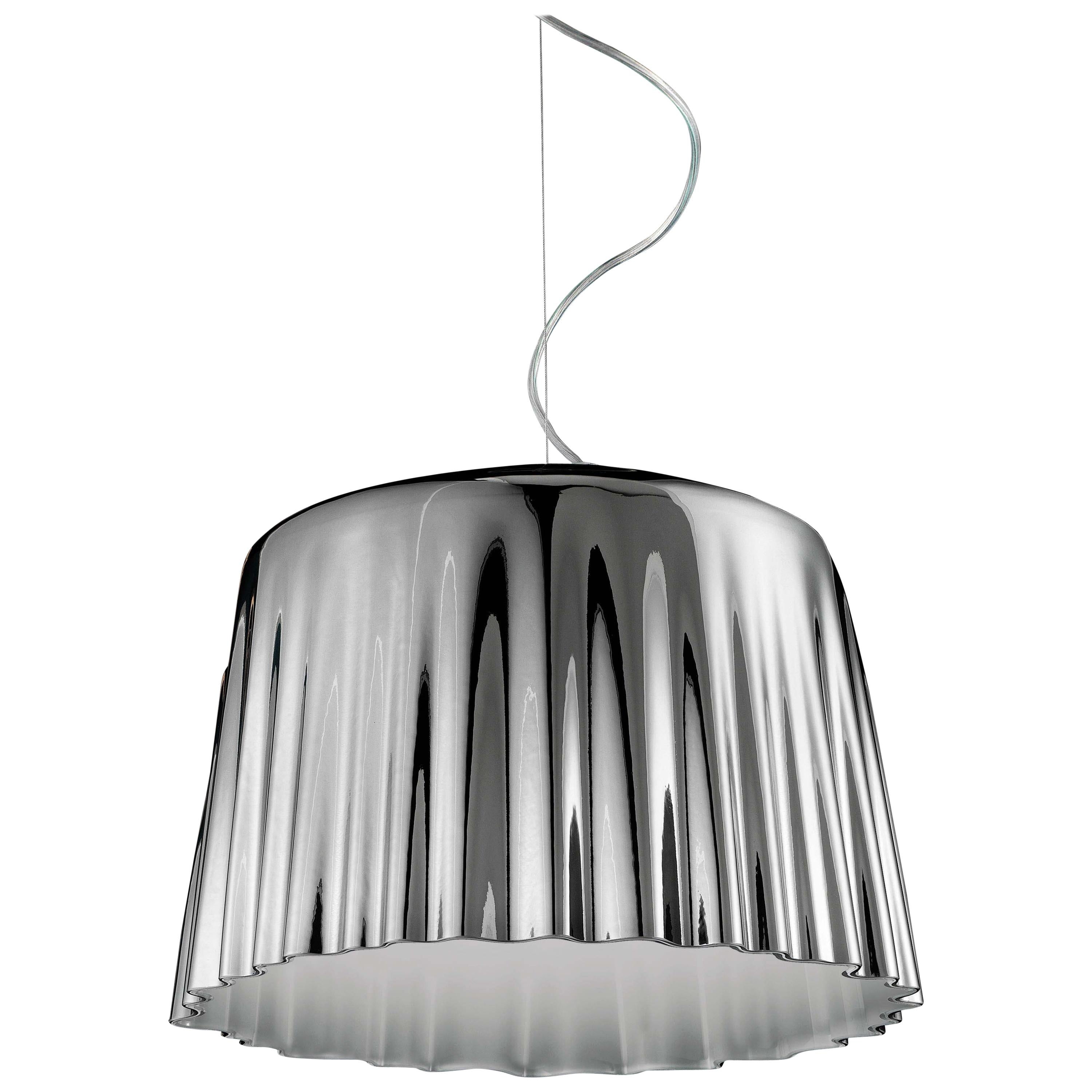 For Sale: Gray (White and Metallized) Vistosi LED Cloth Suspension Light by Romani Saccani Architetti Associati