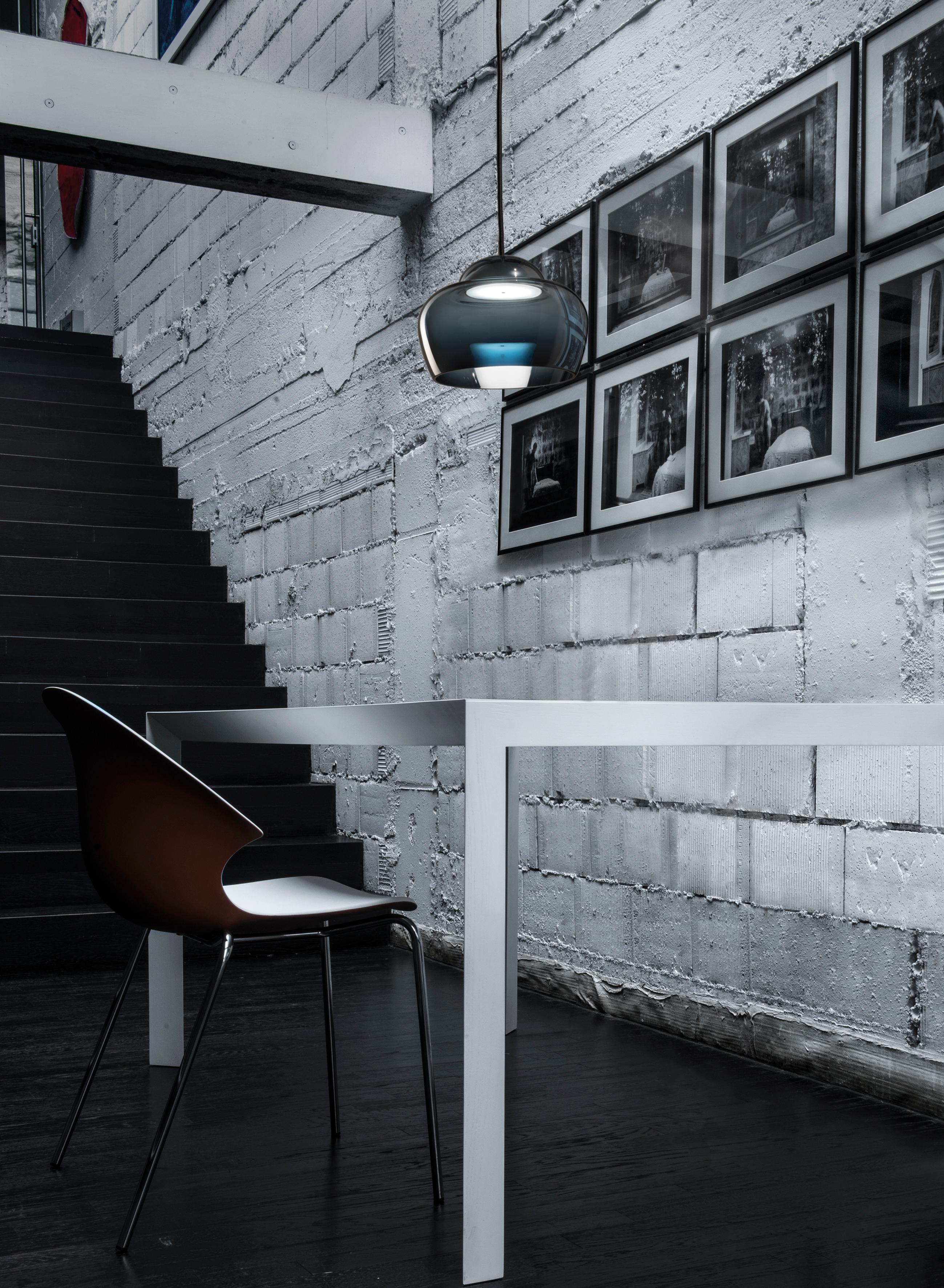 Modern Vistosi LED Cristallina Pendant in White Glass