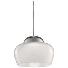 Lampe à suspension Cristallina LED Vistosi en verre blanc