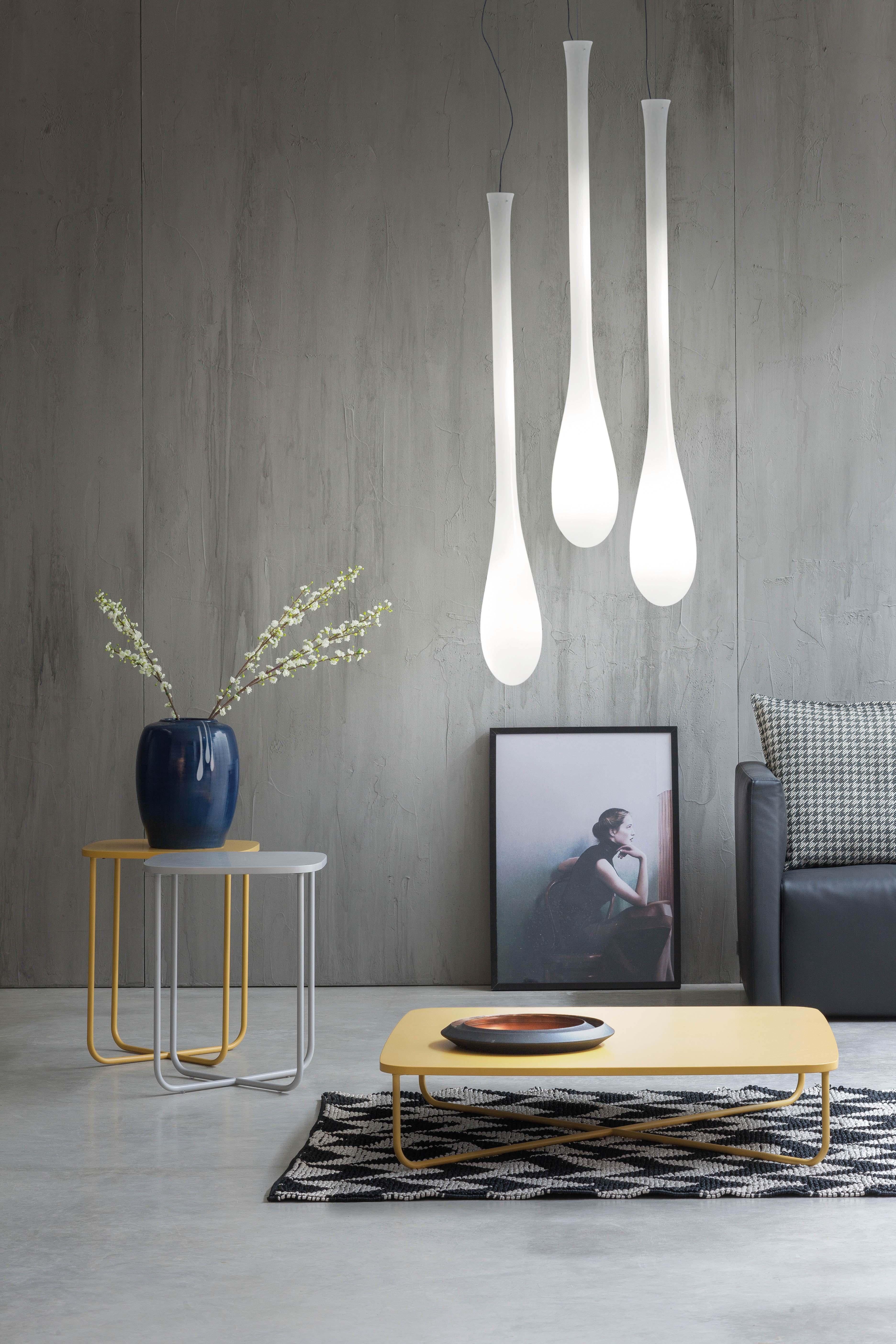 Modern Vistosi LED Lacrima SP G Suspension Light in White by Paolo Crepax For Sale