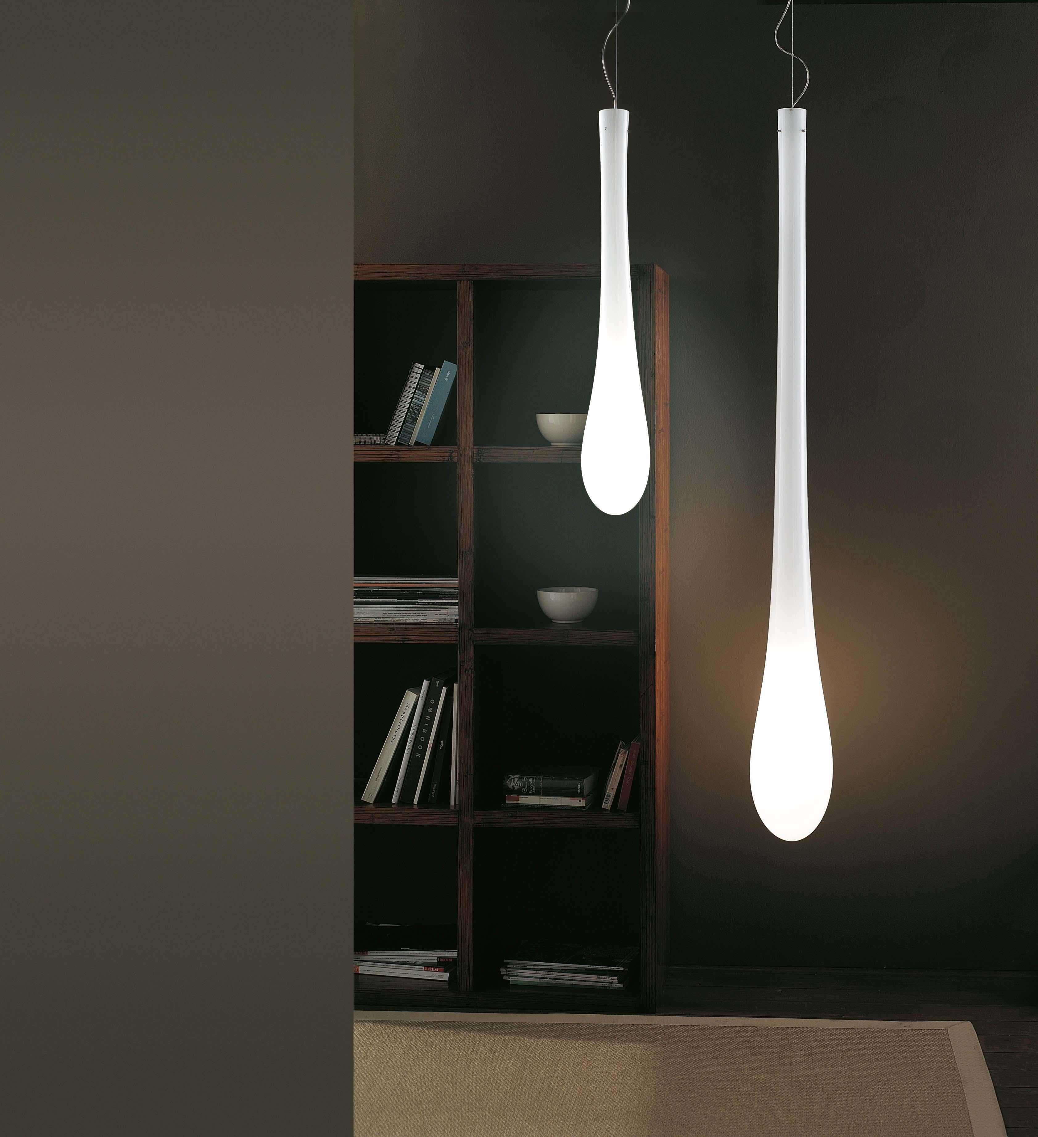 Italian Vistosi LED Lacrima SP G Suspension Light in White by Paolo Crepax For Sale