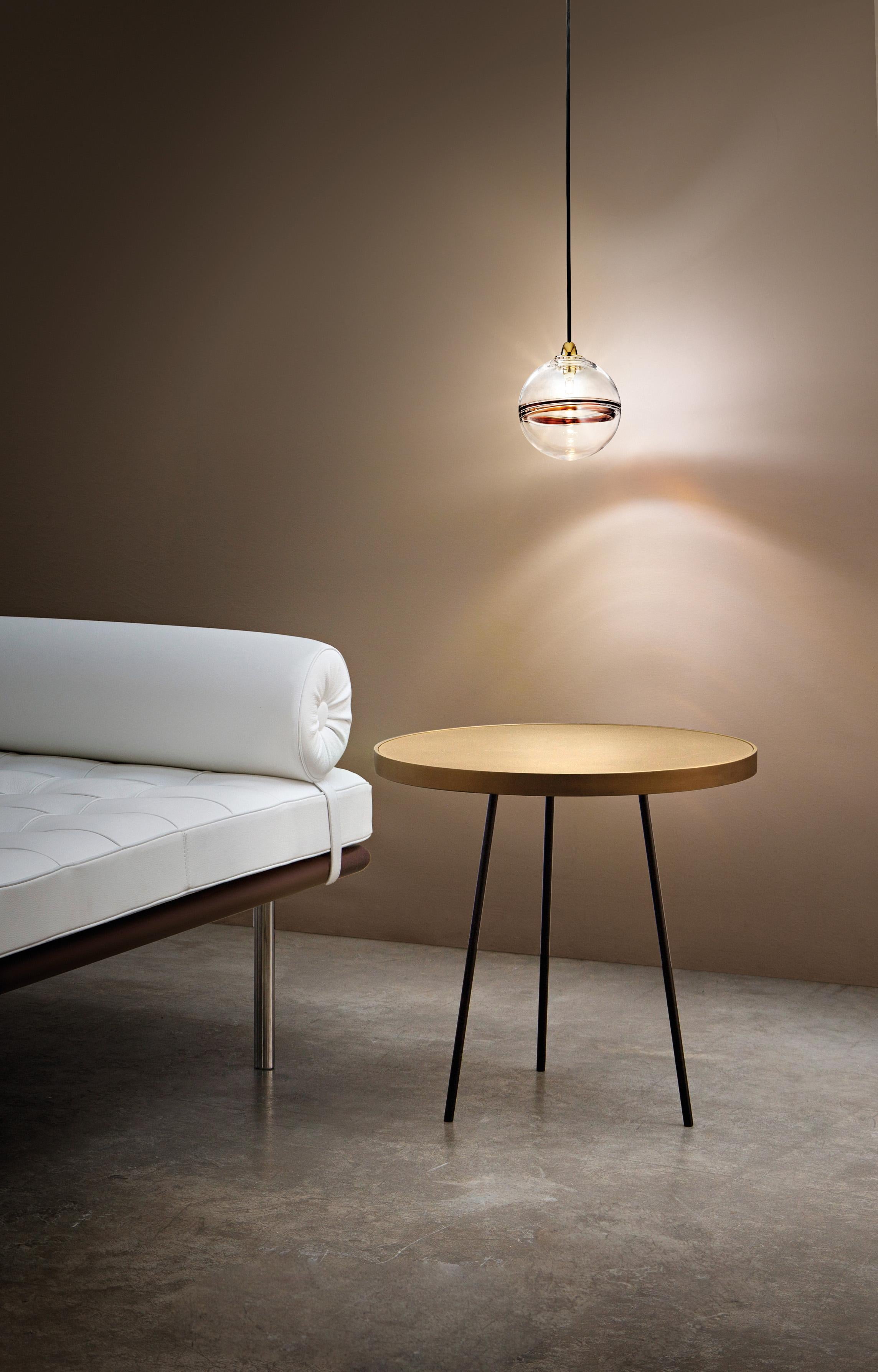 Modern LED Oro SP P Suspension Light with Nickel Frame by Vistosi